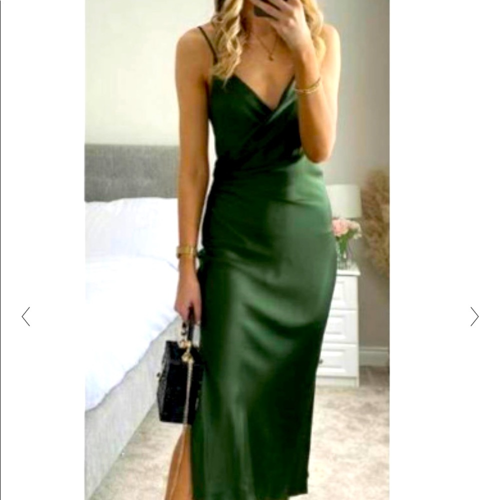 Green Zara Draped Lingerie dress